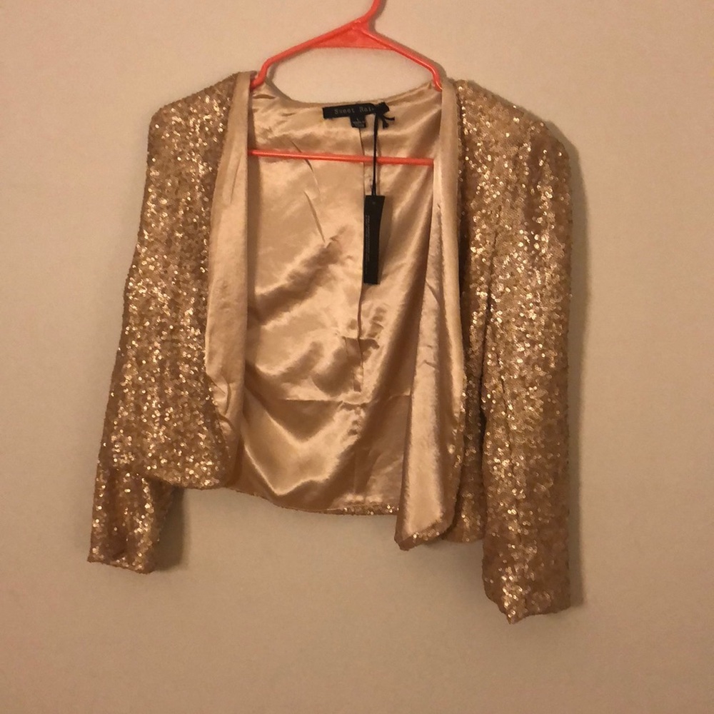 NWT Sequin cropped Jacket